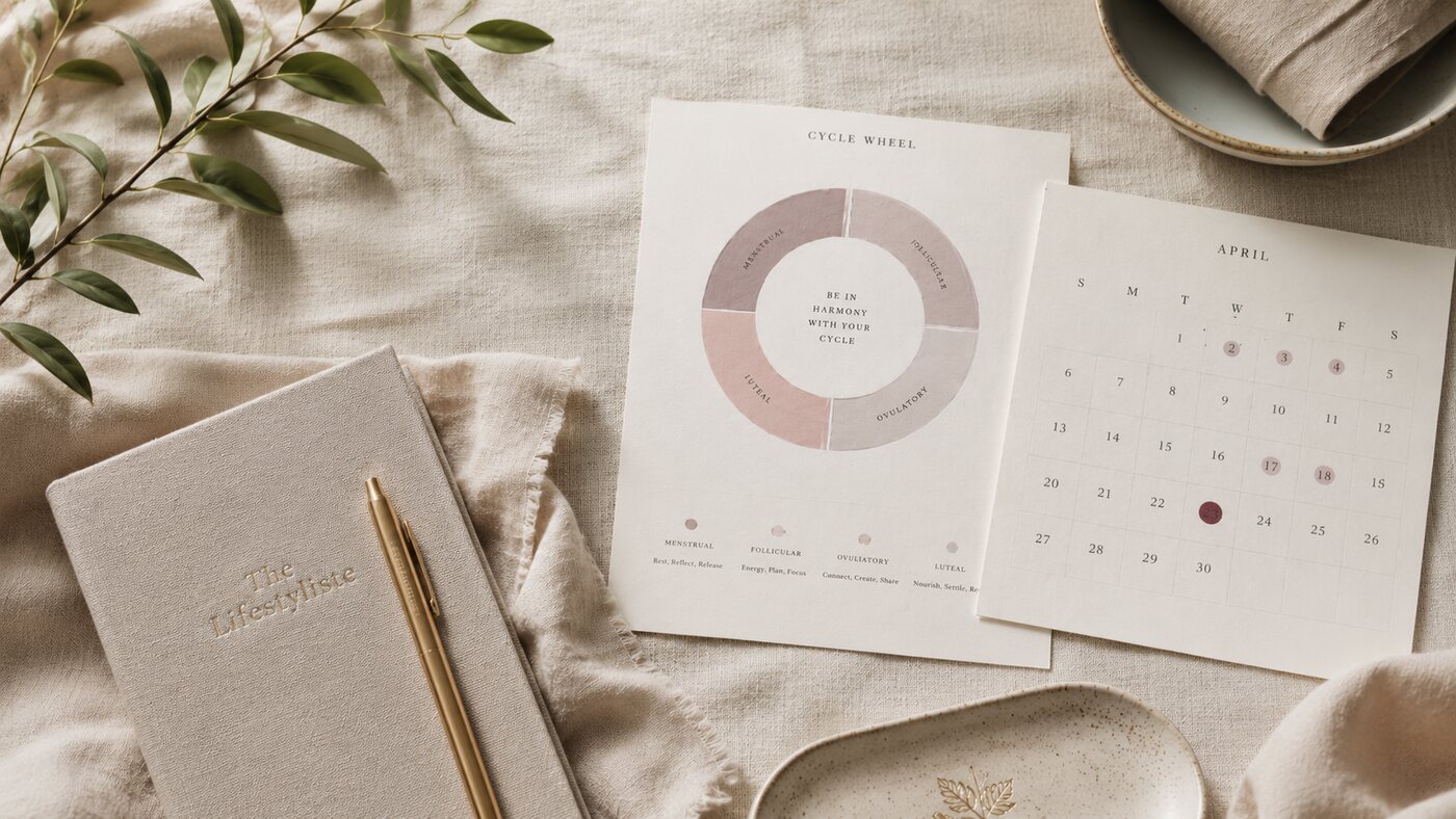 Journal, cycluswiel en kalender voor The Lifestyliste begeleiding